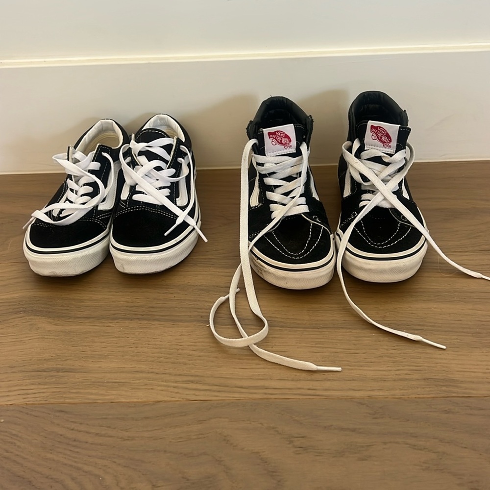 **TWO PAIRS** of youth Vans shoes